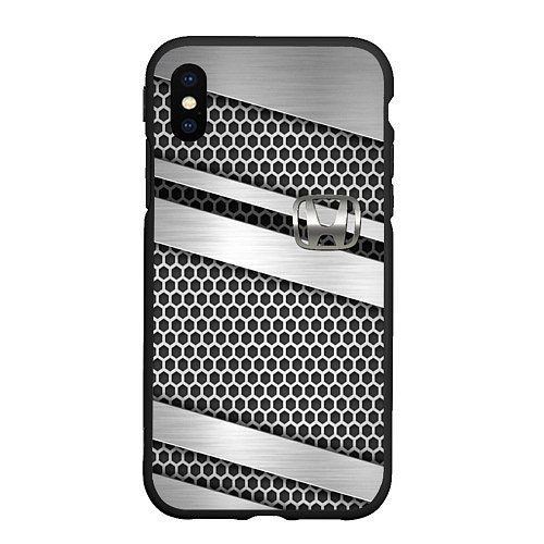 Чехол iPhone XS Max матовый Honda metal steel / 3D-Черный – фото 1