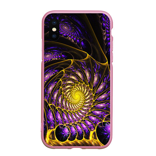 Чехол iPhone XS Max матовый Fractal illusion steel / 3D-Розовый – фото 1