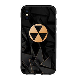 Чехол iPhone XS Max матовый Fallout golden poly, цвет: 3D-черный