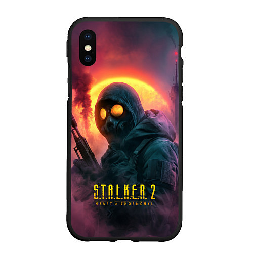 Чехол iPhone XS Max матовый Stalker 2 радиоактивный фон / 3D-Черный – фото 1