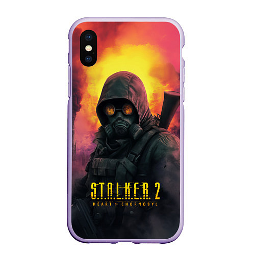 Чехол iPhone XS Max матовый Stalker 2 радиоактивный дым / 3D-Светло-сиреневый – фото 1