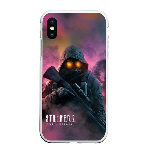 Чехол iPhone XS Max матовый Stalker 2 радиоактивный дым / 3D-Белый – фото 1