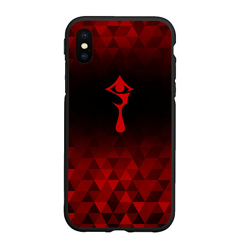 Чехол iPhone XS Max матовый Hellsing red poly / 3D-Черный – фото 1