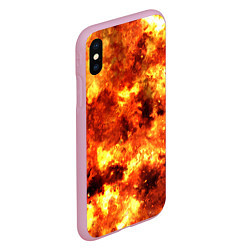 Чехол iPhone XS Max матовый Ядерный взрыв огонь, цвет: 3D-розовый — фото 2