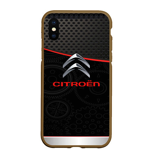 Чехол iPhone XS Max матовый Citroen auto car / 3D-Коричневый – фото 1