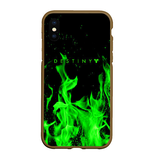 Чехол iPhone XS Max матовый Destiny кислотный огонь / 3D-Коричневый – фото 1