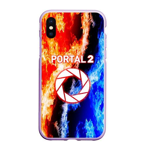 Чехол iPhone XS Max матовый Portal битва огней / 3D-Сиреневый – фото 1