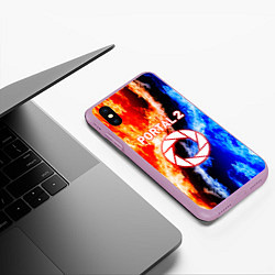 Чехол iPhone XS Max матовый Portal битва огней, цвет: 3D-сиреневый — фото 2