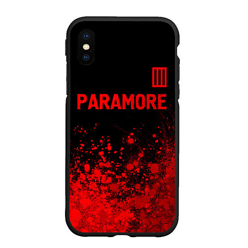 Чехол iPhone XS Max матовый Paramore - red gradient посередине / 3D-Черный – фото 1