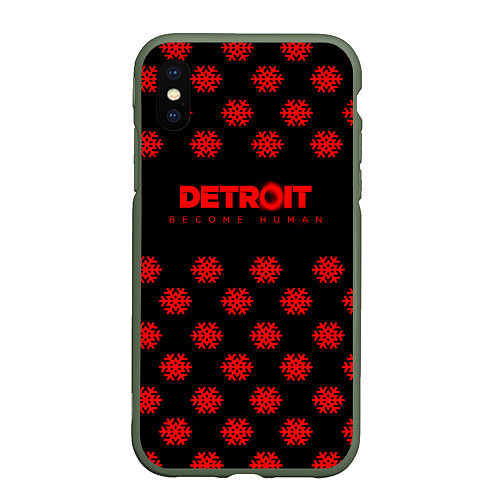 Чехол iPhone XS Max матовый Detroit become human winter steel / 3D-Темно-зеленый – фото 1