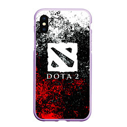 Чехол iPhone XS Max матовый Dota2 брызги красок, цвет: 3D-сиреневый