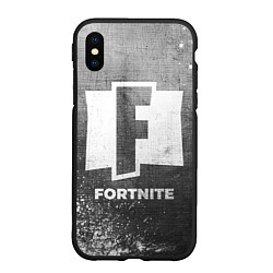 Чехол iPhone XS Max матовый Fortnite - grey gradient, цвет: 3D-черный