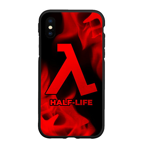 Чехол iPhone XS Max матовый Half-Life - red gradient / 3D-Черный – фото 1