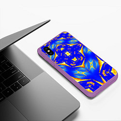 Чехол iPhone XS Max матовый Оптические стёкла абстракция, цвет: 3D-фиолетовый — фото 2