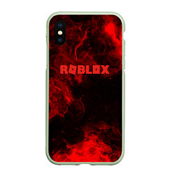 Чехол iPhone XS Max матовый Roblox space, цвет: 3D-салатовый