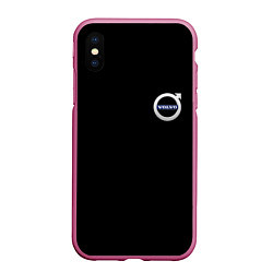 Чехол iPhone XS Max матовый Volvo logo auto, цвет: 3D-малиновый