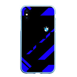 Чехол iPhone XS Max матовый BMW blue geometry, цвет: 3D-голубой