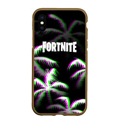 Чехол iPhone XS Max матовый Fortnite glitch tropix, цвет: 3D-коричневый