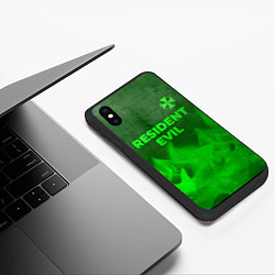 Чехол iPhone XS Max матовый Resident Evil - green gradient посередине, цвет: 3D-черный — фото 2