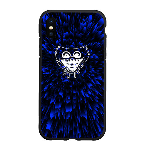 Чехол iPhone XS Max матовый Poppy Playtime blue energy / 3D-Черный – фото 1