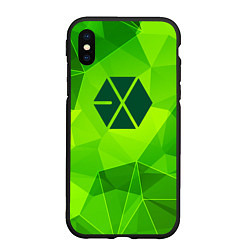 Чехол iPhone XS Max матовый Exo green poly, цвет: 3D-черный