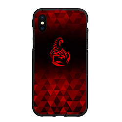 Чехол iPhone XS Max матовый Scorpions red poly, цвет: 3D-черный