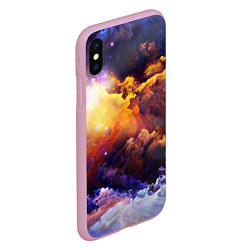 Чехол iPhone XS Max матовый Абстрактные космические краски, цвет: 3D-розовый — фото 2