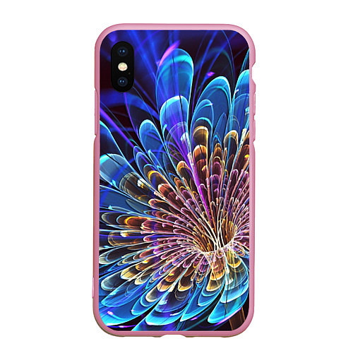 Чехол iPhone XS Max матовый Оптический цветок узор / 3D-Розовый – фото 1