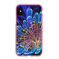 Чехол iPhone XS Max матовый Оптический цветок узор, цвет: 3D-розовый