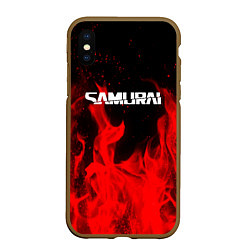 Чехол iPhone XS Max матовый Samurai fire red, цвет: 3D-коричневый