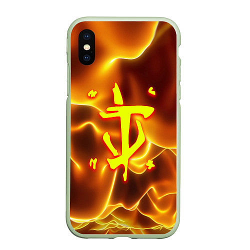 Чехол iPhone XS Max матовый Doom грозовой стиль марса / 3D-Салатовый – фото 1