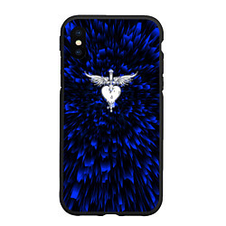 Чехол iPhone XS Max матовый Bon Jovi blue energy, цвет: 3D-черный