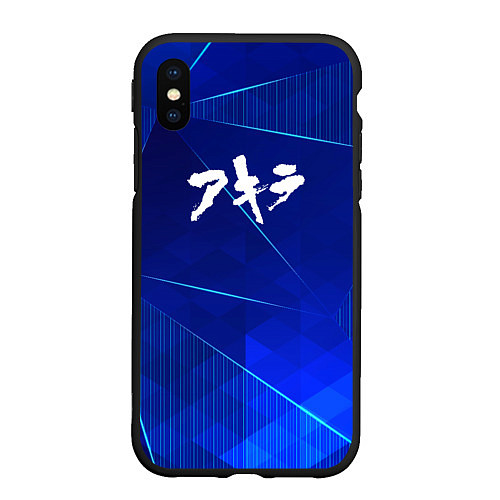 Чехол iPhone XS Max матовый Akira blue poly / 3D-Черный – фото 1