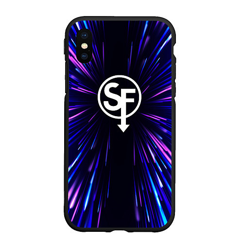 Чехол iPhone XS Max матовый Sally Face neon energy / 3D-Черный – фото 1