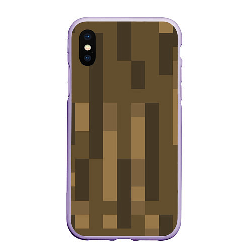 Чехол iPhone XS Max матовый Wood - Minecraft / 3D-Светло-сиреневый – фото 1