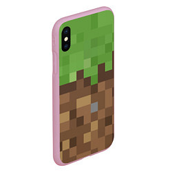 Чехол iPhone XS Max матовый Earth - Minecraft, цвет: 3D-розовый — фото 2