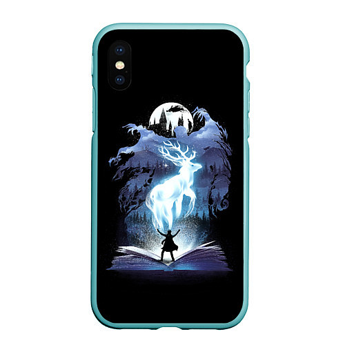 Чехол iPhone XS Max матовый Harry Potter patronus and dementors / 3D-Мятный – фото 1