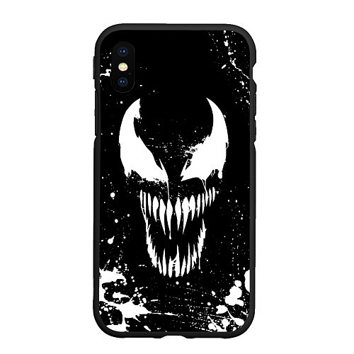 Чехол iPhone XS Max матовый Venom logo / 3D-Черный – фото 1