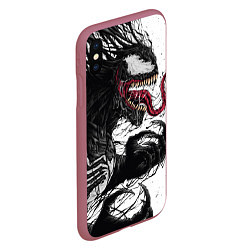 Чехол iPhone XS Max матовый Venom - Symbiot, цвет: 3D-малиновый — фото 2