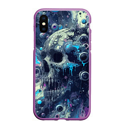 Чехол iPhone XS Max матовый Vanguard compozition with skull - ai art fantasy, цвет: 3D-фиолетовый