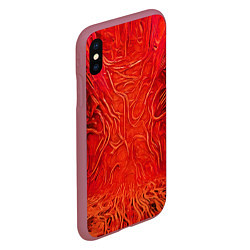 Чехол iPhone XS Max матовый Красный симбионт абстракция, цвет: 3D-малиновый — фото 2