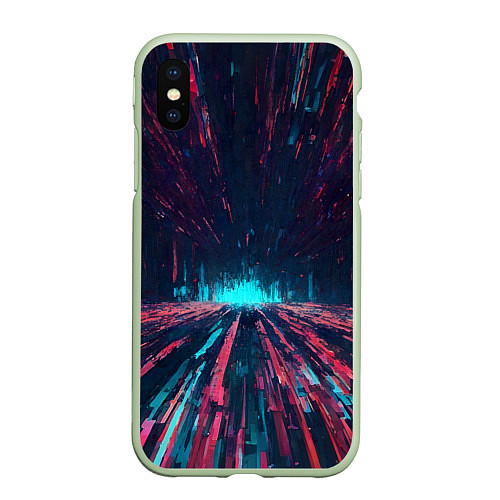 Чехол iPhone XS Max матовый Абстрактный путь в портал / 3D-Салатовый – фото 1