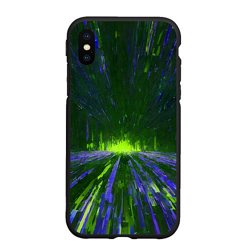 Чехол iPhone XS Max матовый Абстрактный путь в зелёный портал / 3D-Черный – фото 1