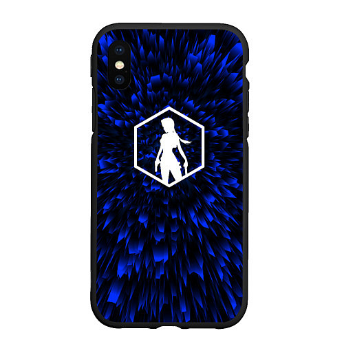 Чехол iPhone XS Max матовый Tomb Raider blue energy / 3D-Черный – фото 1