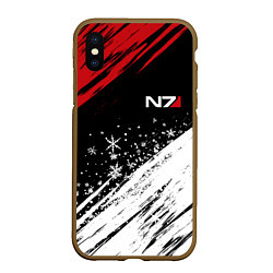 Чехол iPhone XS Max матовый Mass Effect - Merry Christmas, цвет: 3D-коричневый