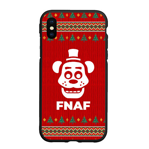 Чехол iPhone XS Max матовый FNAF new year / 3D-Черный – фото 1