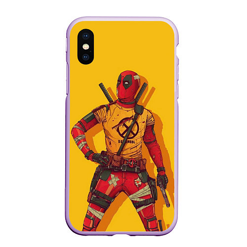 Чехол iPhone XS Max матовый Deadpool - Wade Wilson / 3D-Сиреневый – фото 1