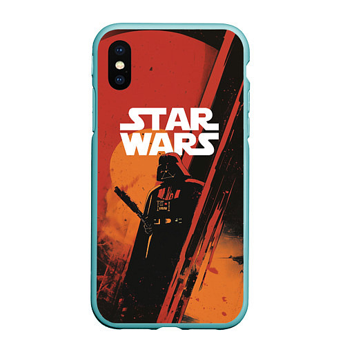 Чехол iPhone XS Max матовый Darth Vader - Star Wars / 3D-Мятный – фото 1