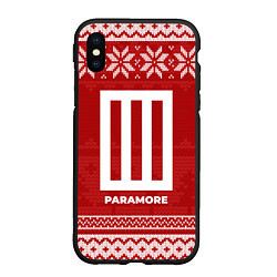 Чехол iPhone XS Max матовый Новогодний Paramore, цвет: 3D-черный