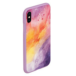 Чехол iPhone XS Max матовый Краски акварели, цвет: 3D-сиреневый — фото 2